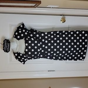 Grace Karin Large Dress Black White Polka Dot